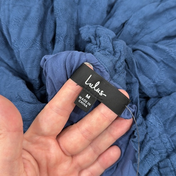 Lulu’s Pretty As a Picture Navy Blue Ruffle Halter Dress - Picture 12 of 12